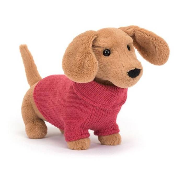 Peluche Sweater Sausage Dog Pink