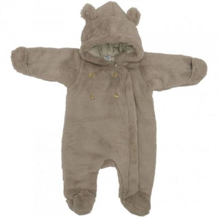 Combi pilote Ours fausse fourrure beige 3-6 mois