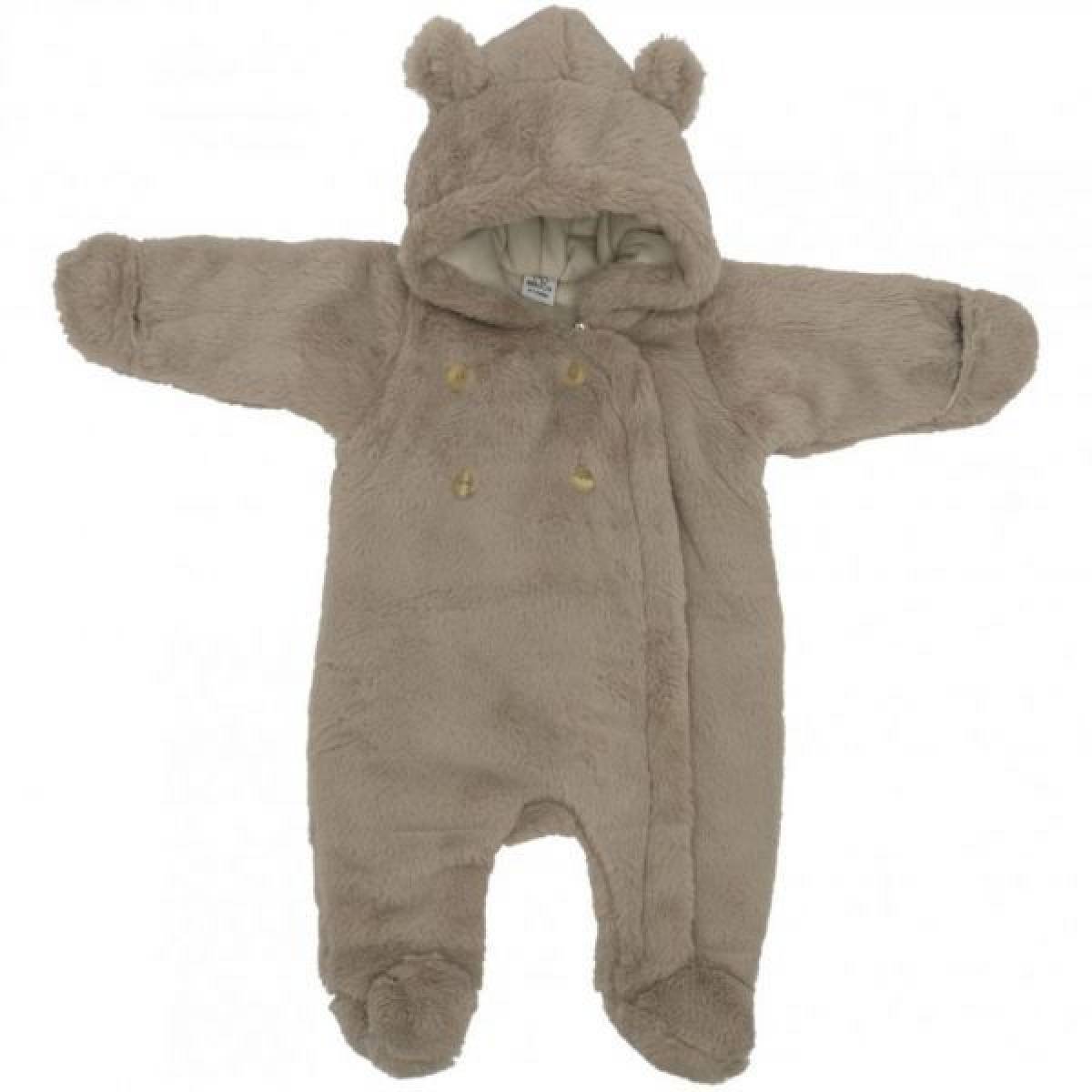 Combi pilote Ours fausse fourrure beige 6-12 mois