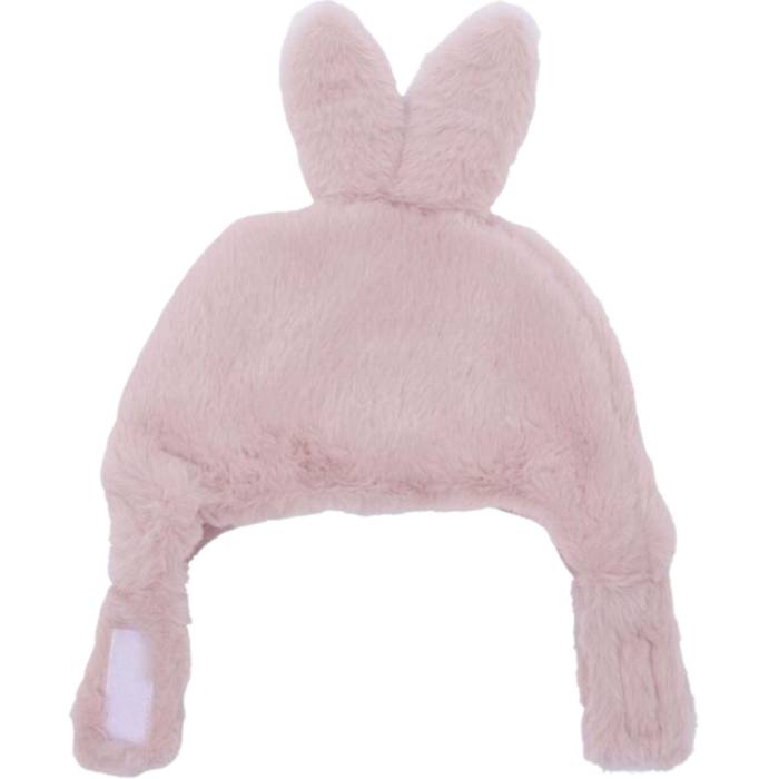 Bonnet Lapin fausse fourrure rose pétale 12-18 mois