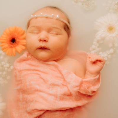 Carte Cadeau - Bain enveloppé photographié avec fleurs