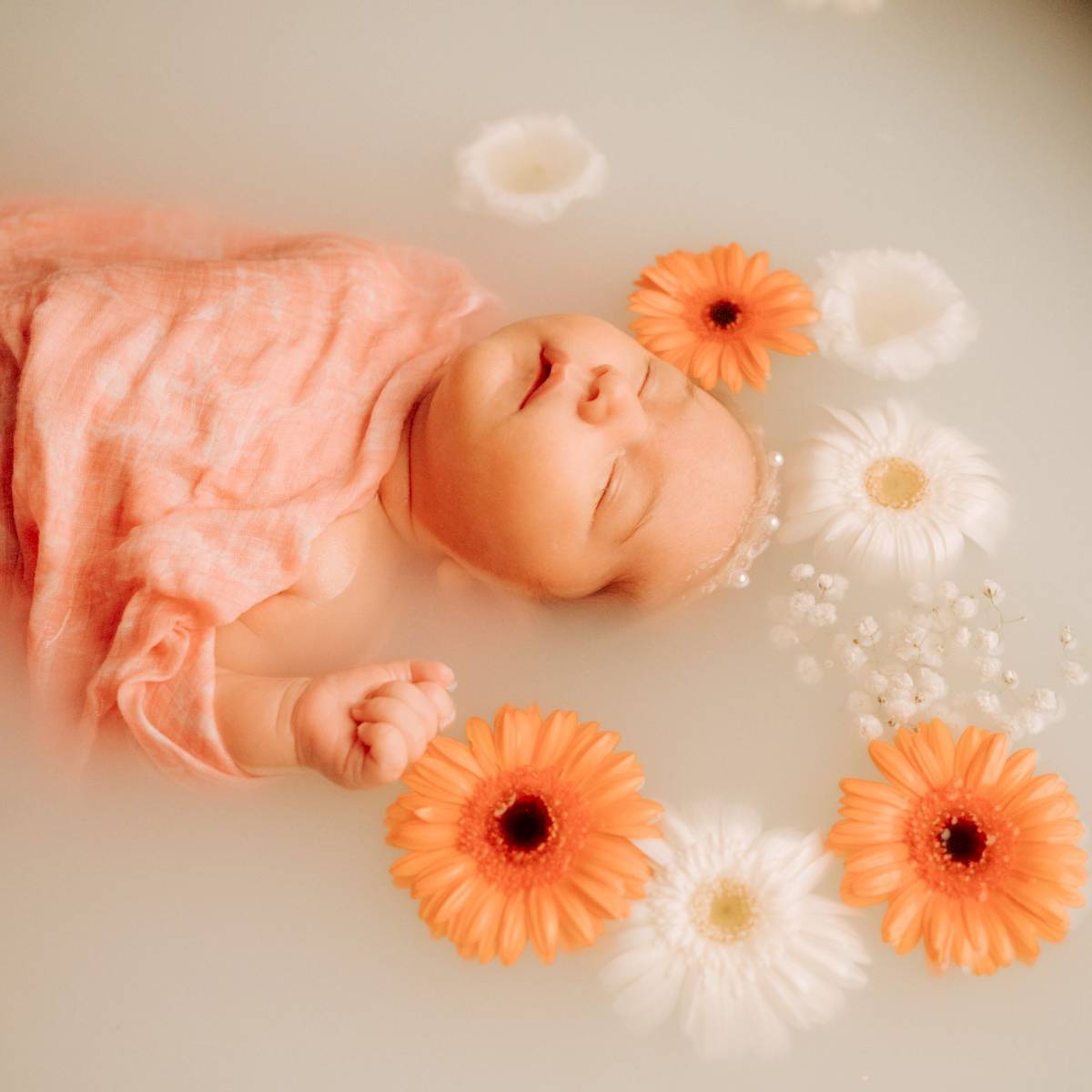 Carte Cadeau - Bain enveloppé photographié avec fleurs