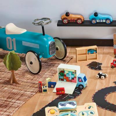 Voiture porteur vintage aqua