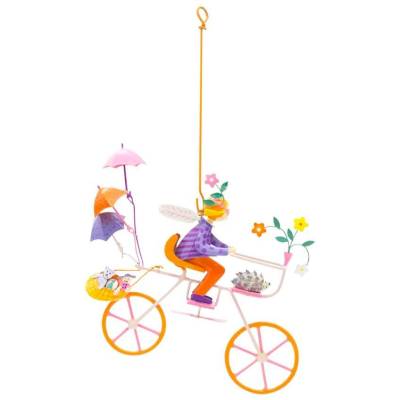 Mobile à suspendre triplette hérisson roues orange