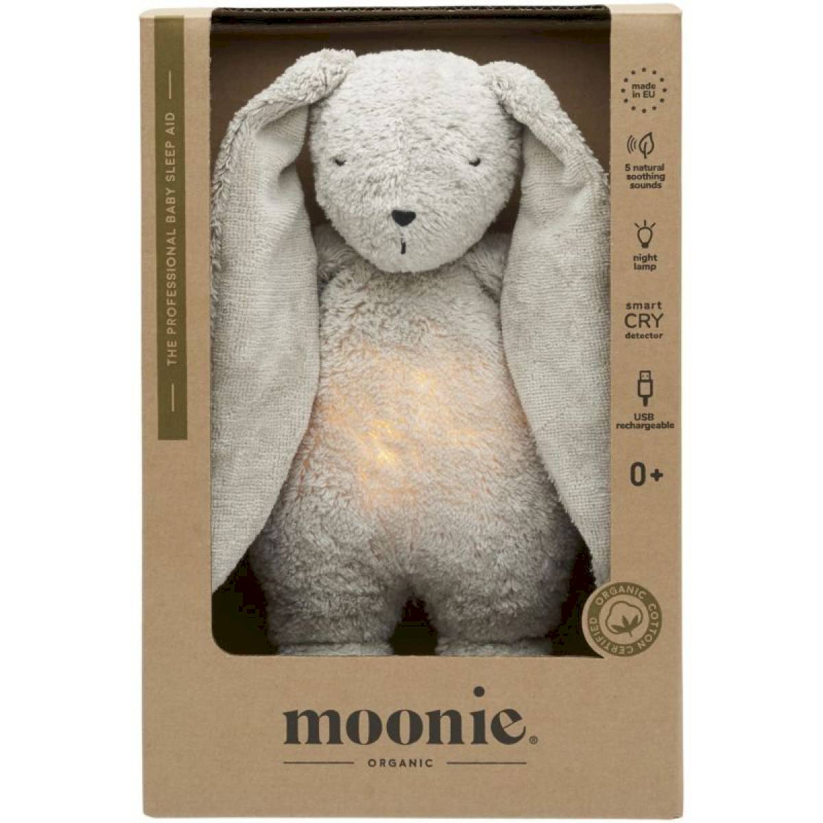 Peluche veilleuse Lapin Moonie - coloris sable