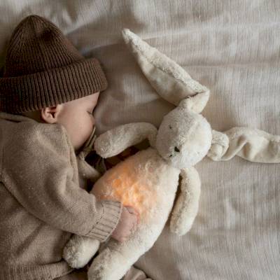 Peluche veilleuse Lapin Moonie - coloris sable