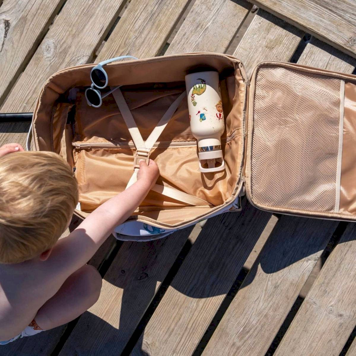 Valise à roulettes enfant Avions kaki - Kidzroom(dupliqué)