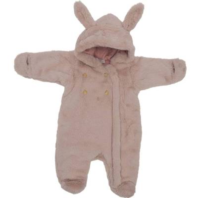 Combi pilote Lapin fausse fourrure rose pétale 6-12 mois