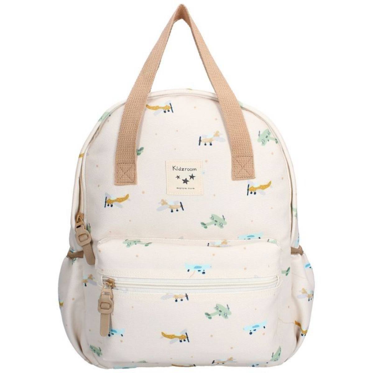Sac à dos enfant à anses Avions beige - Kidzroom