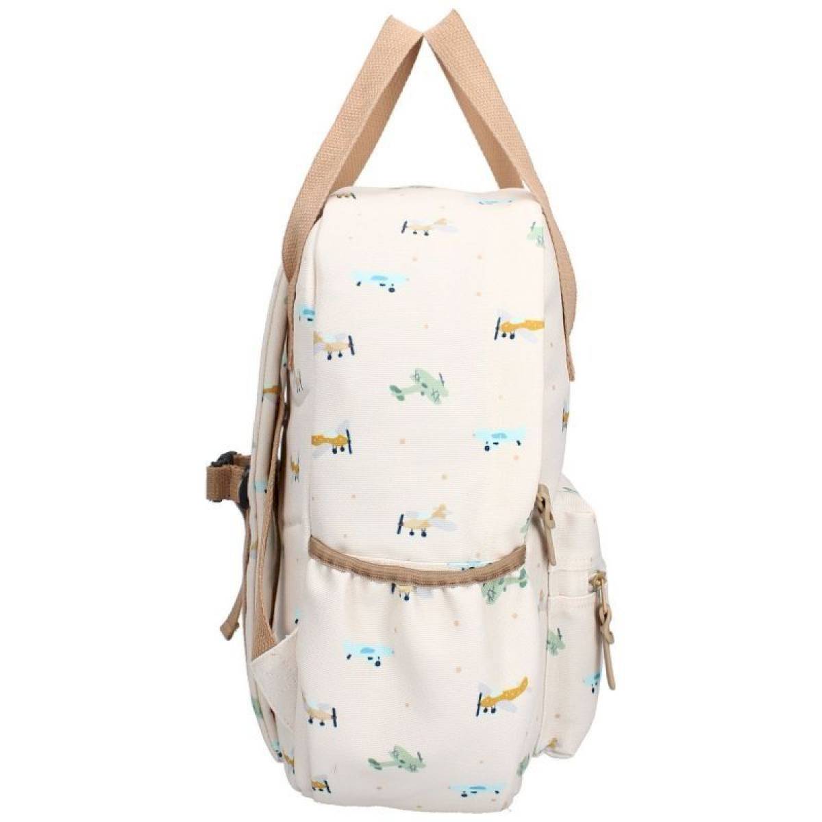 Sac à dos enfant à anses Avions beige - Kidzroom
