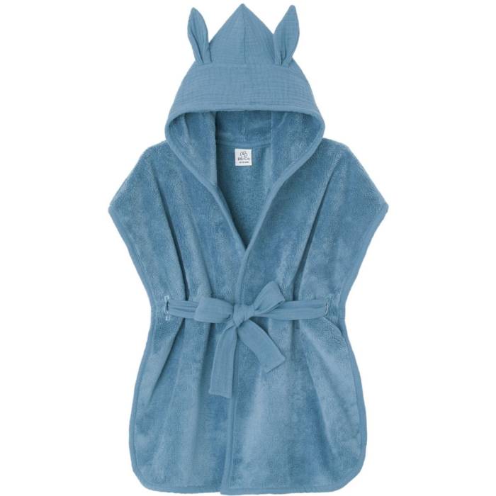 Peignoir de bain Soft bambou pierre bleue 0-2 ans