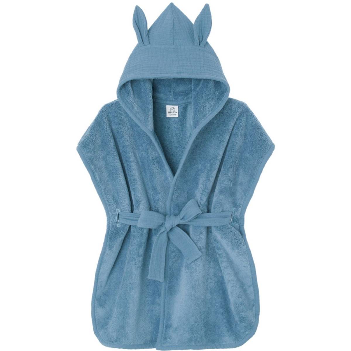 Peignoir de bain Soft bambou pierre bleue 0-2 ans