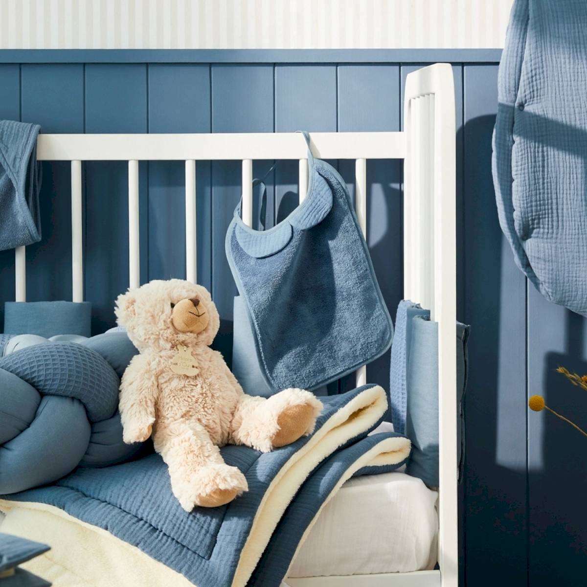 Peignoir de bain Soft bambou pierre bleue 0-2 ans