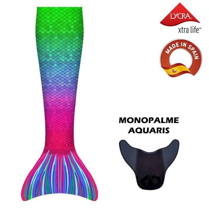 Queue de sirène avec monopalme Aquaris Capri - Taille L