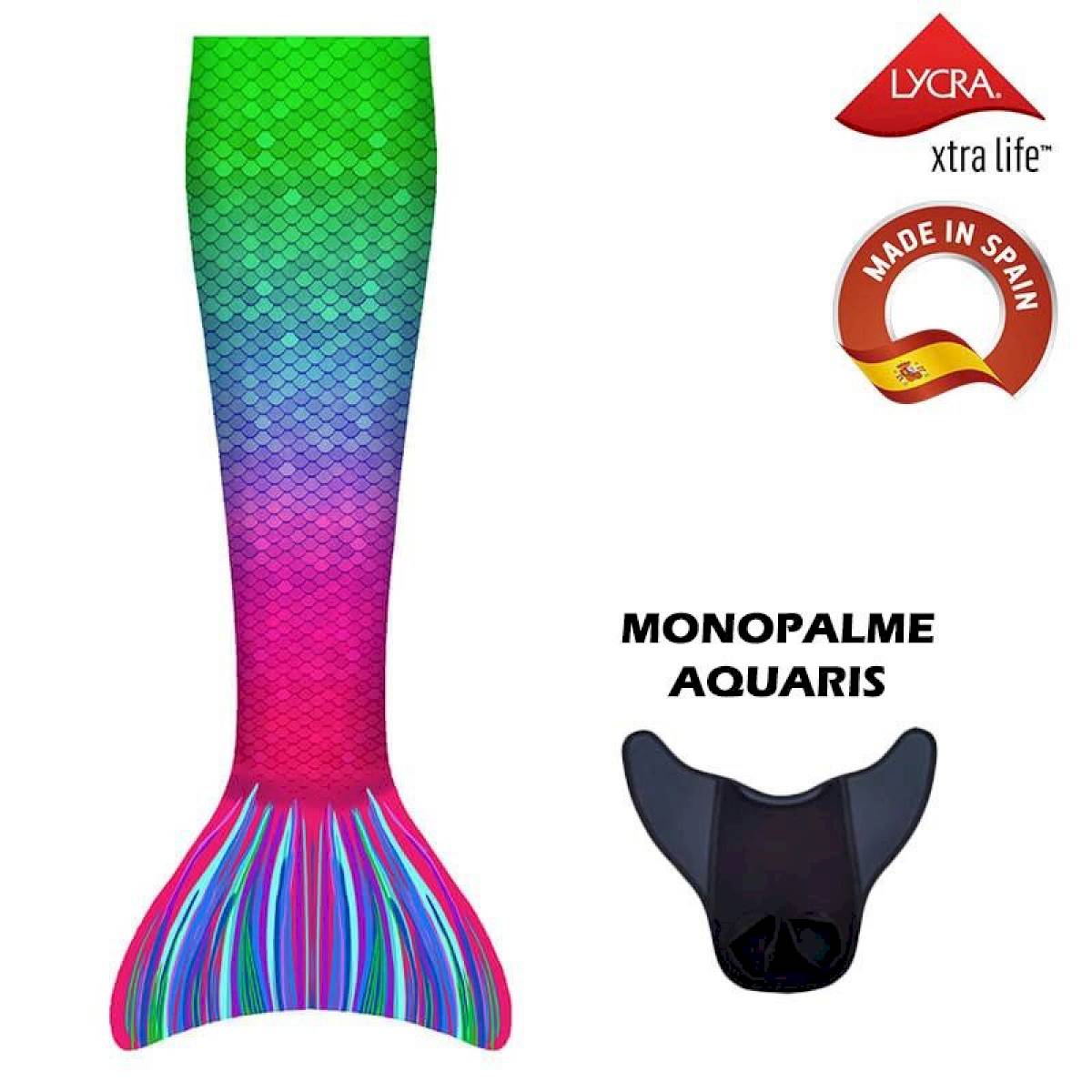 Queue de sirène avec monopalme Aquaris Capri - Taille L