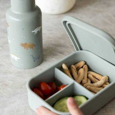 Lunch box en silicone Dino vert
