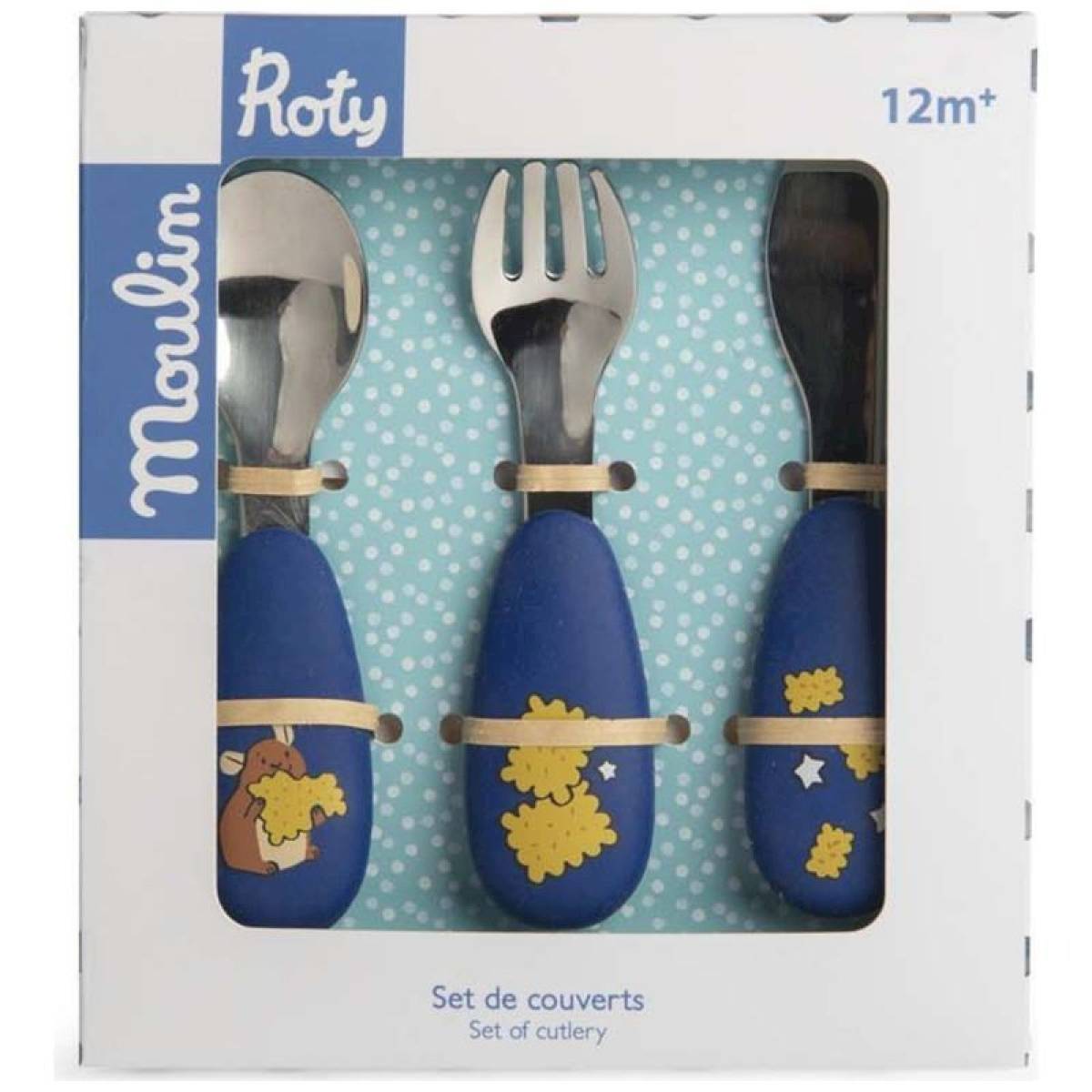 Set de couverts bébé en silicone Puce et Pilou