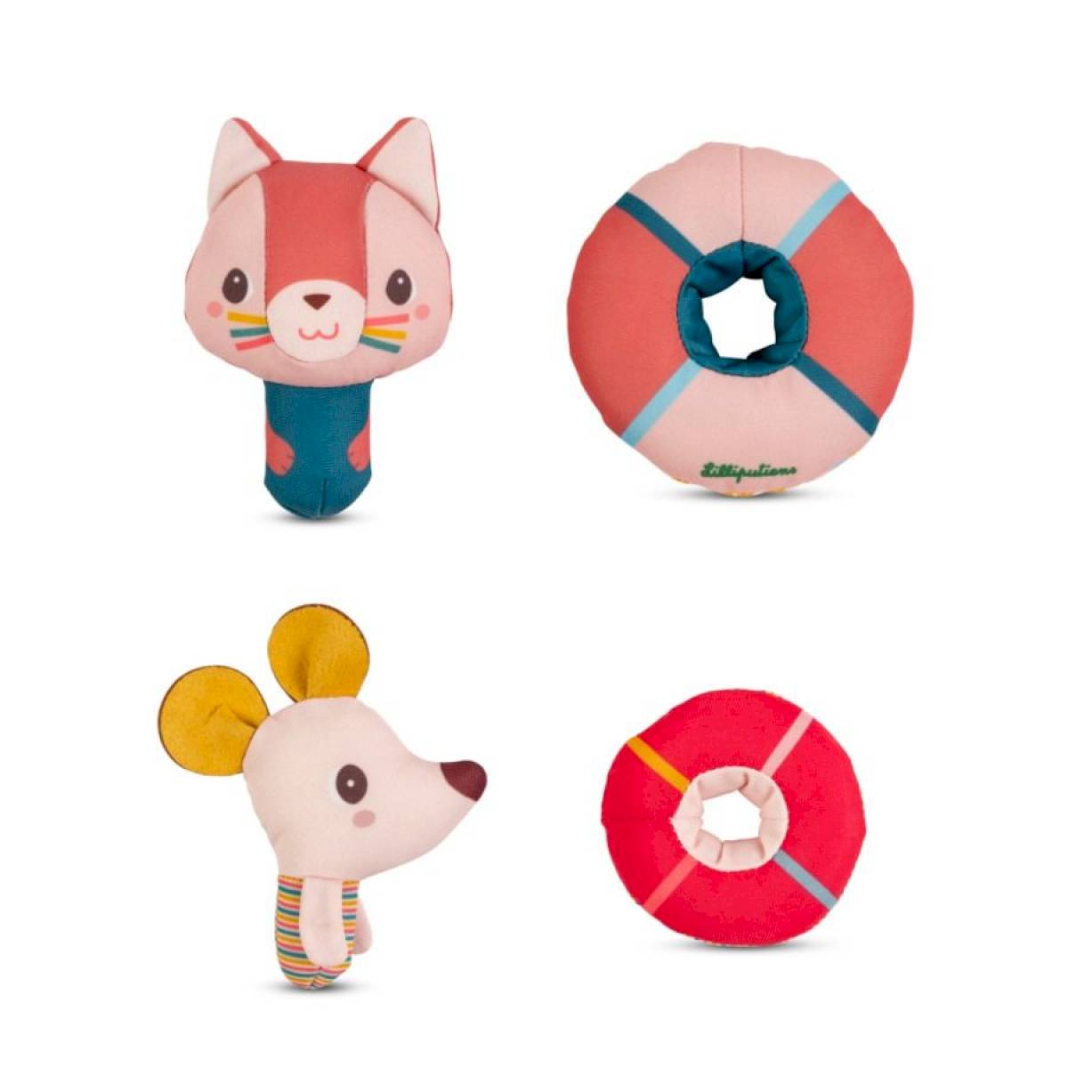Jouets de bain flottants - Jeanne le chat et sa souris avec bouées
