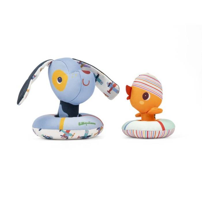 Jouets de bain flottants - Jules le chien et son canard avec bouées Jouets de bain flottants - Jules le chien et son canard avec bouées
