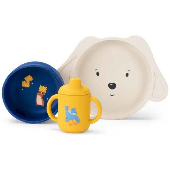 Set vaisselle en silicone Puce et Pilou