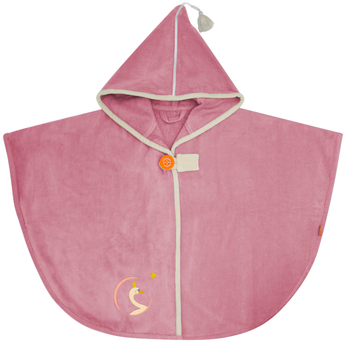 Cape de bain Cygne vieux rose