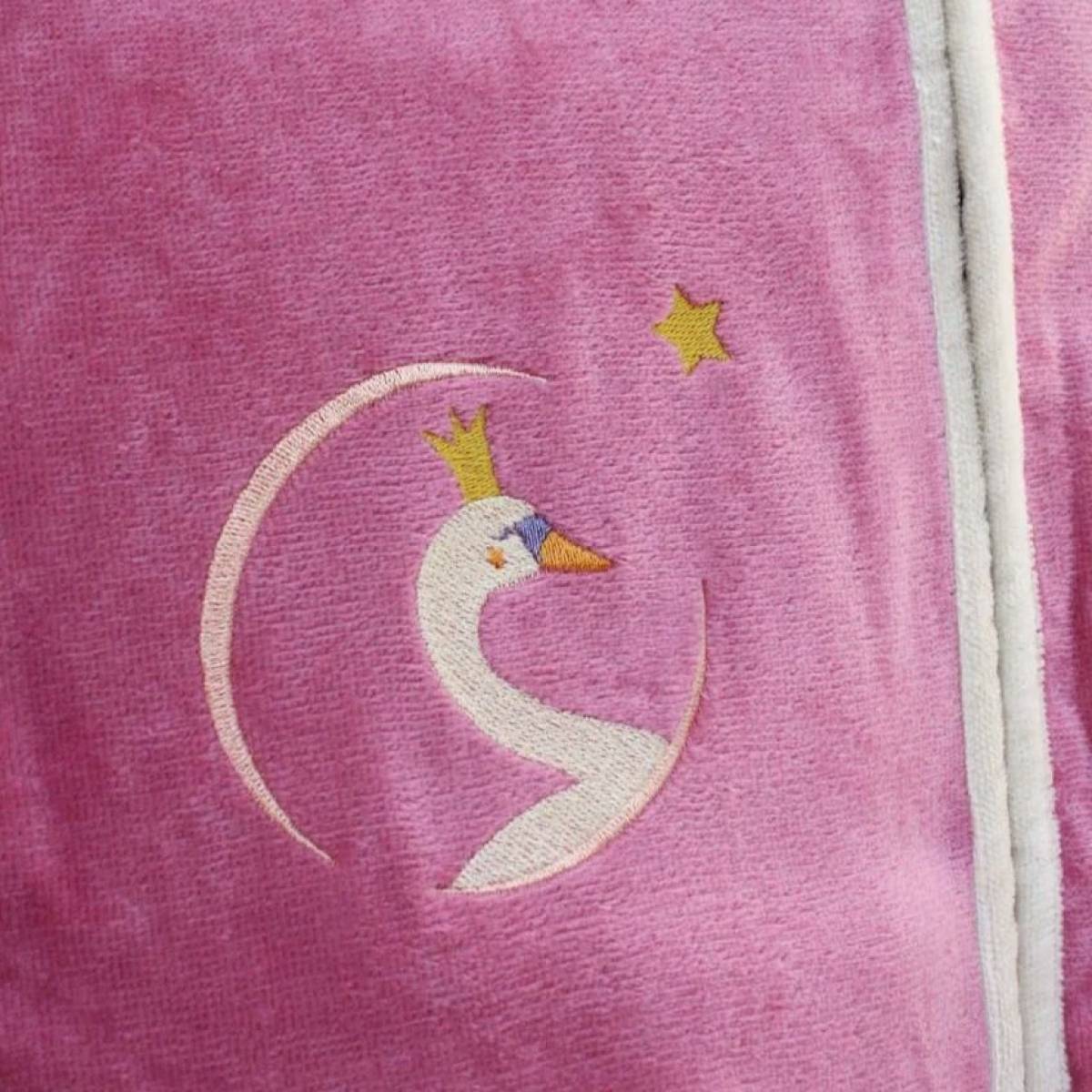 Cape de bain Cygne vieux rose