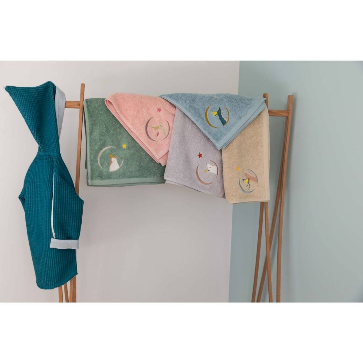 Serviette de bain Renard bleu 50x100cm