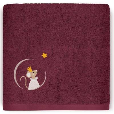 Serviette de bain Souris framboise 70x140cm