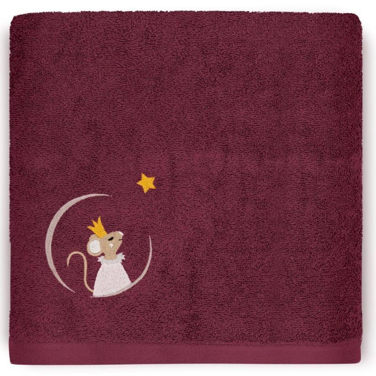 Serviette de bain Souris framboise 70x140cm