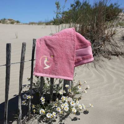 Serviette de bain Cygne vieux rose 70x140cm