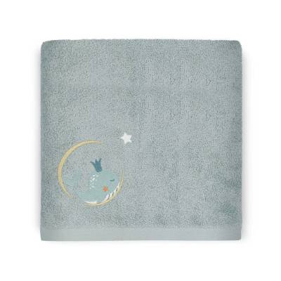 Serviette de bain Baleine lagon bleu 70x140cm