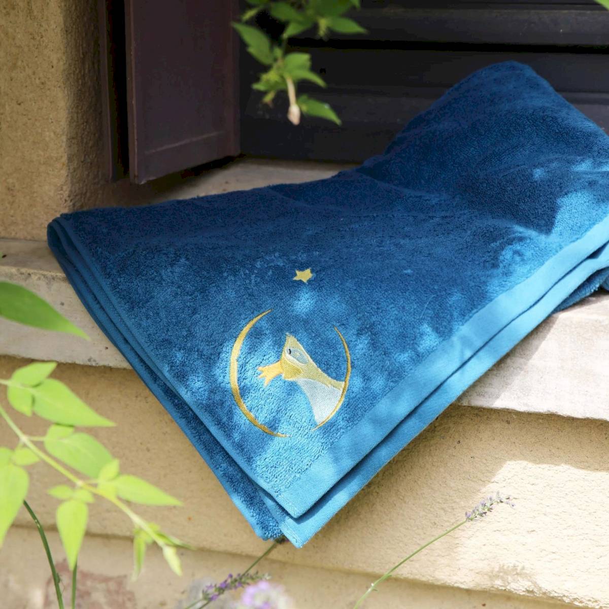 Serviette de bain Raton laveur pétrole 70x140cm