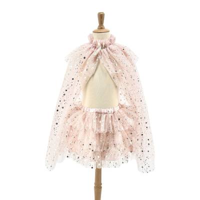 Ensemble cape et jupe Loane rose poudré