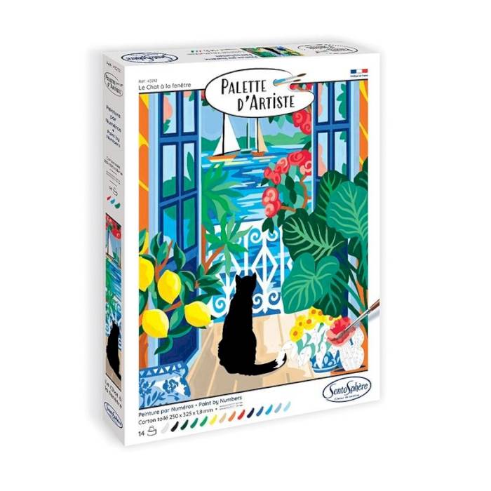 Peinture au numéro - Palette d'artiste - Le chat à la fenêtre Peinture au numéro - Palette d'artiste - Le chat à la fenêtre