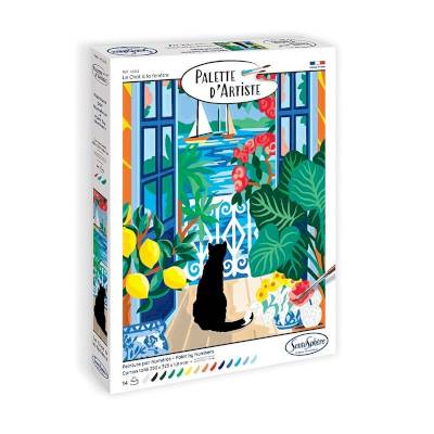 Peinture au numéro - Palette d'artiste - Le chat à la fenêtre Peinture au numéro - Palette d'artiste - Le chat à la fenêtre