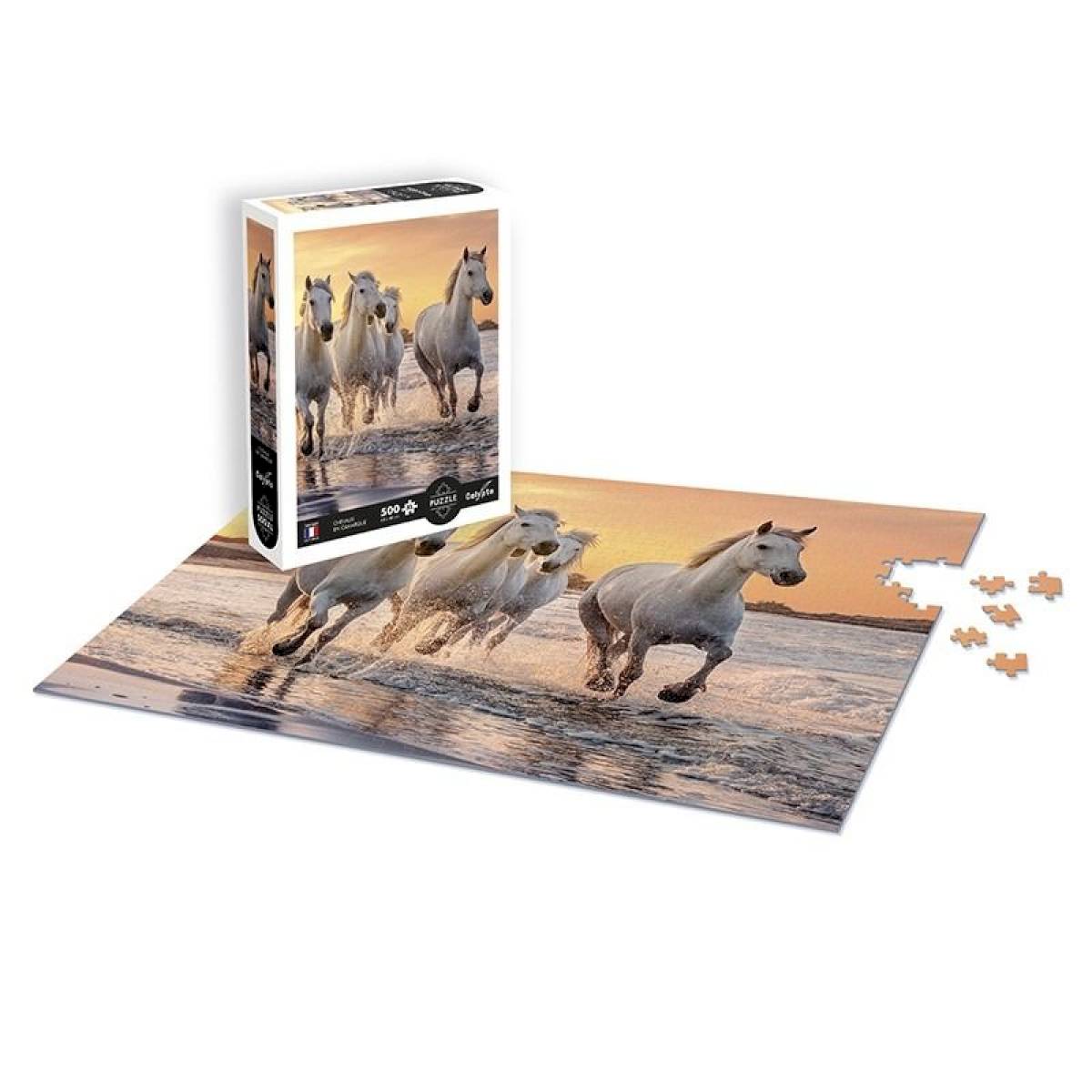 Puzzle 500 pièces XL - Chevaux en Camargue Puzzle 500 pièces XL - Chevaux en Camargue