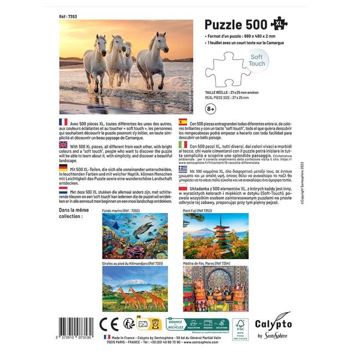 Puzzle 500 pièces XL - Chevaux en Camargue Puzzle 500 pièces XL - Chevaux en Camargue