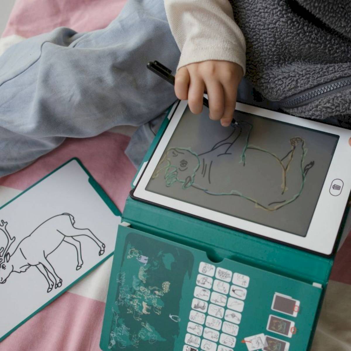 Mini tablette à dessin Kidydraw Animaux autour du monde