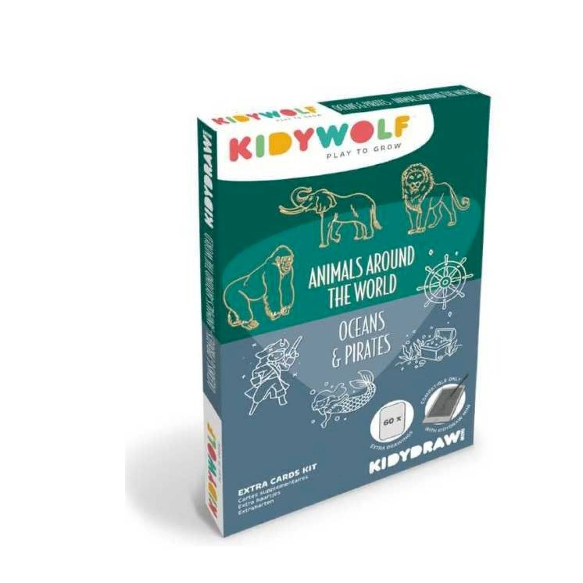 Recharge tablette à dessin Kidydraw mini - Animaux autour du monde / Océans et Pirates