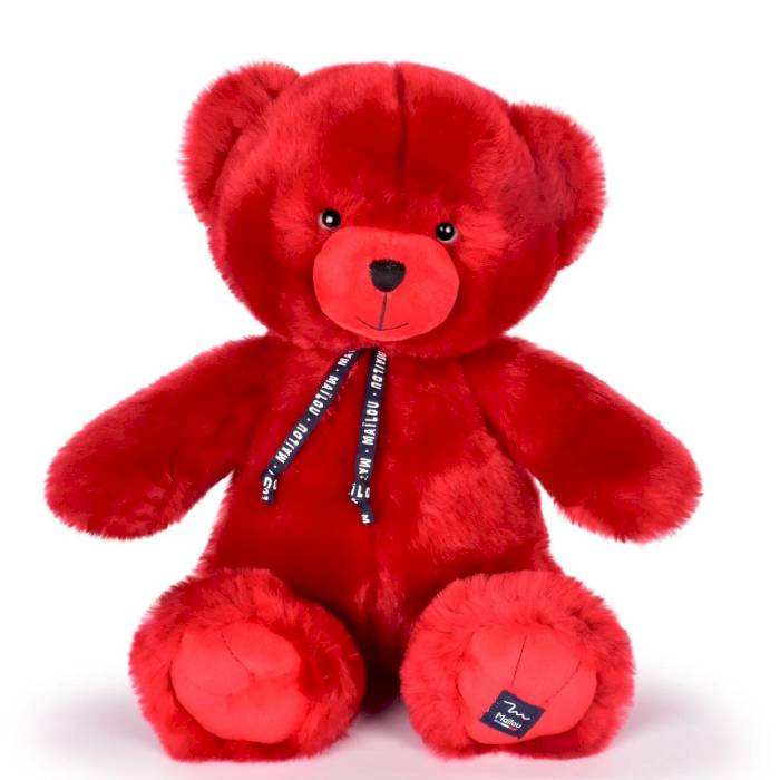 Peluche L'Ours Maïlou Rouge 35cm Peluche L'Ours Maïlou Rouge 35cm