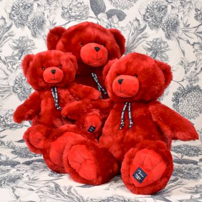 Peluche L'Ours Maïlou Rouge 35cm