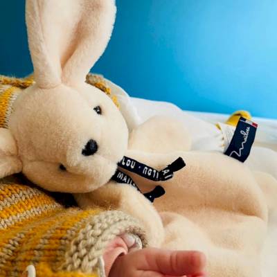 Doudou Lapin Dorlotin beige