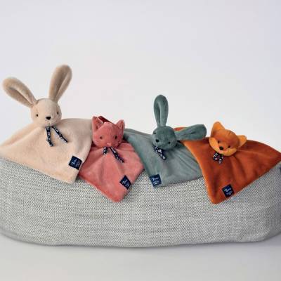 Doudou plat Dorlotin Chat rose