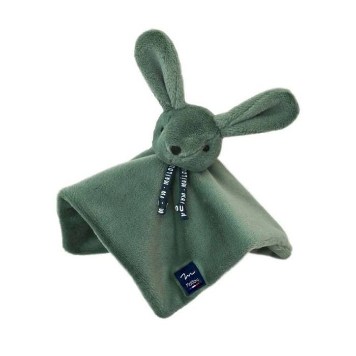 Doudou plat Dorlotin Lapin vert sauge