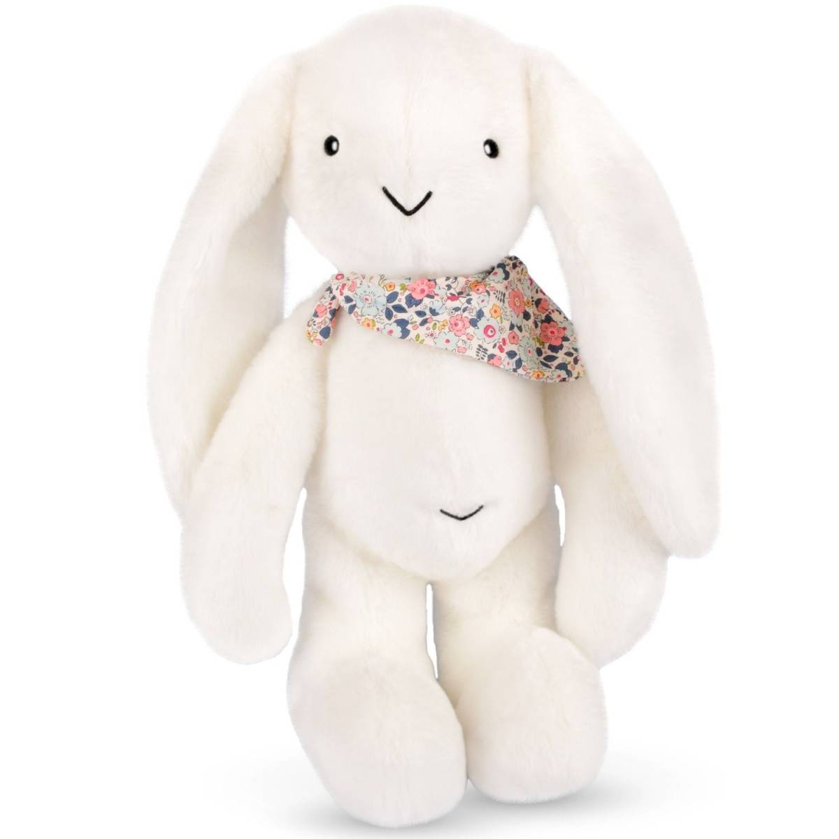 Peluche Lapin Fleurette Blanc 50cm