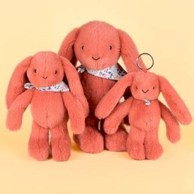Peluche Lapin Fleurette Terracotta 35cm