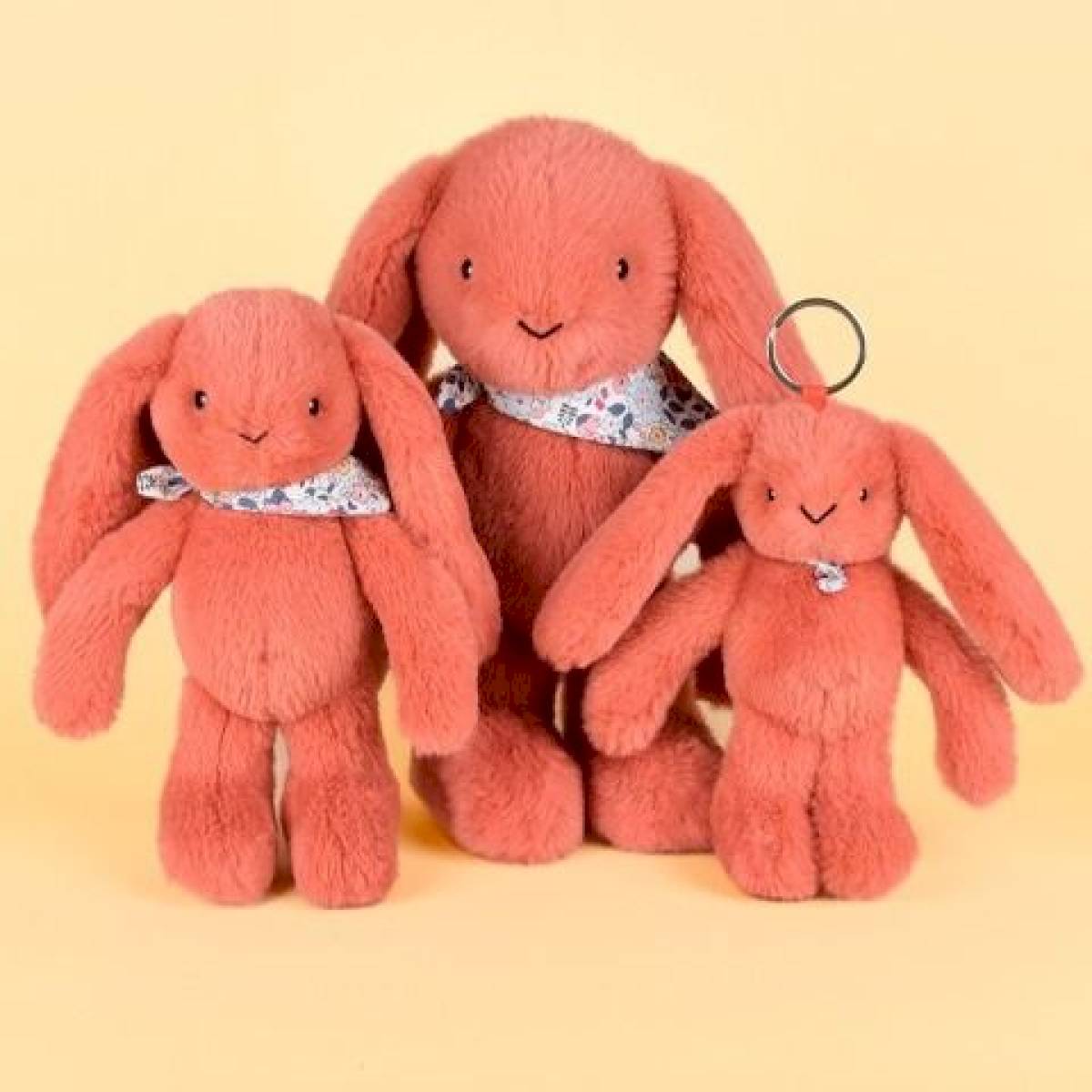 Peluche Lapin Fleurette Terracotta 35cm