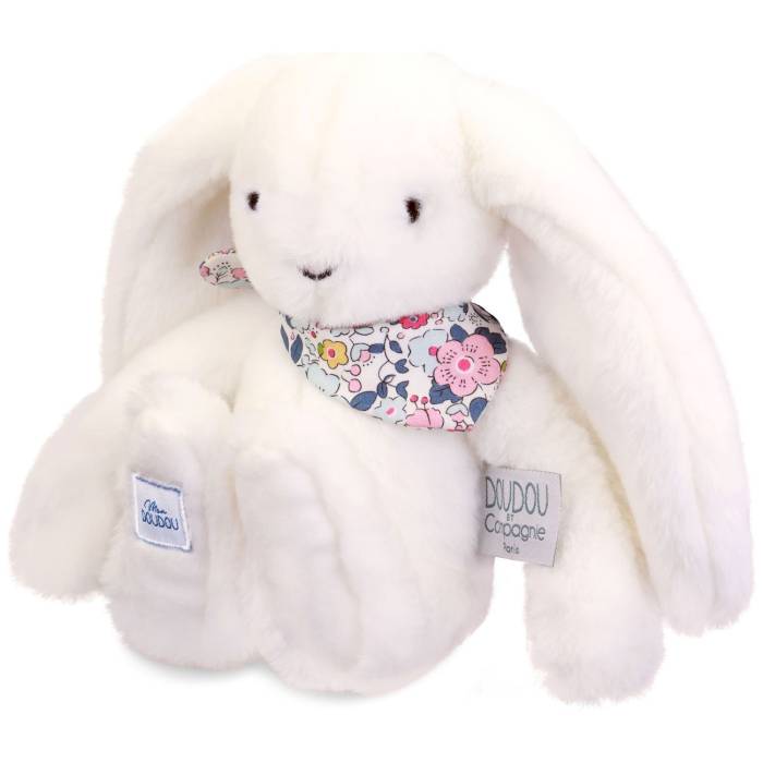 Peluche Lapin Fleurette Blanc 25cm Peluche Lapin Fleurette Blanc 25cm