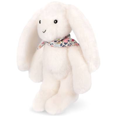 Peluche Lapin Fleurette Blanc 25cm