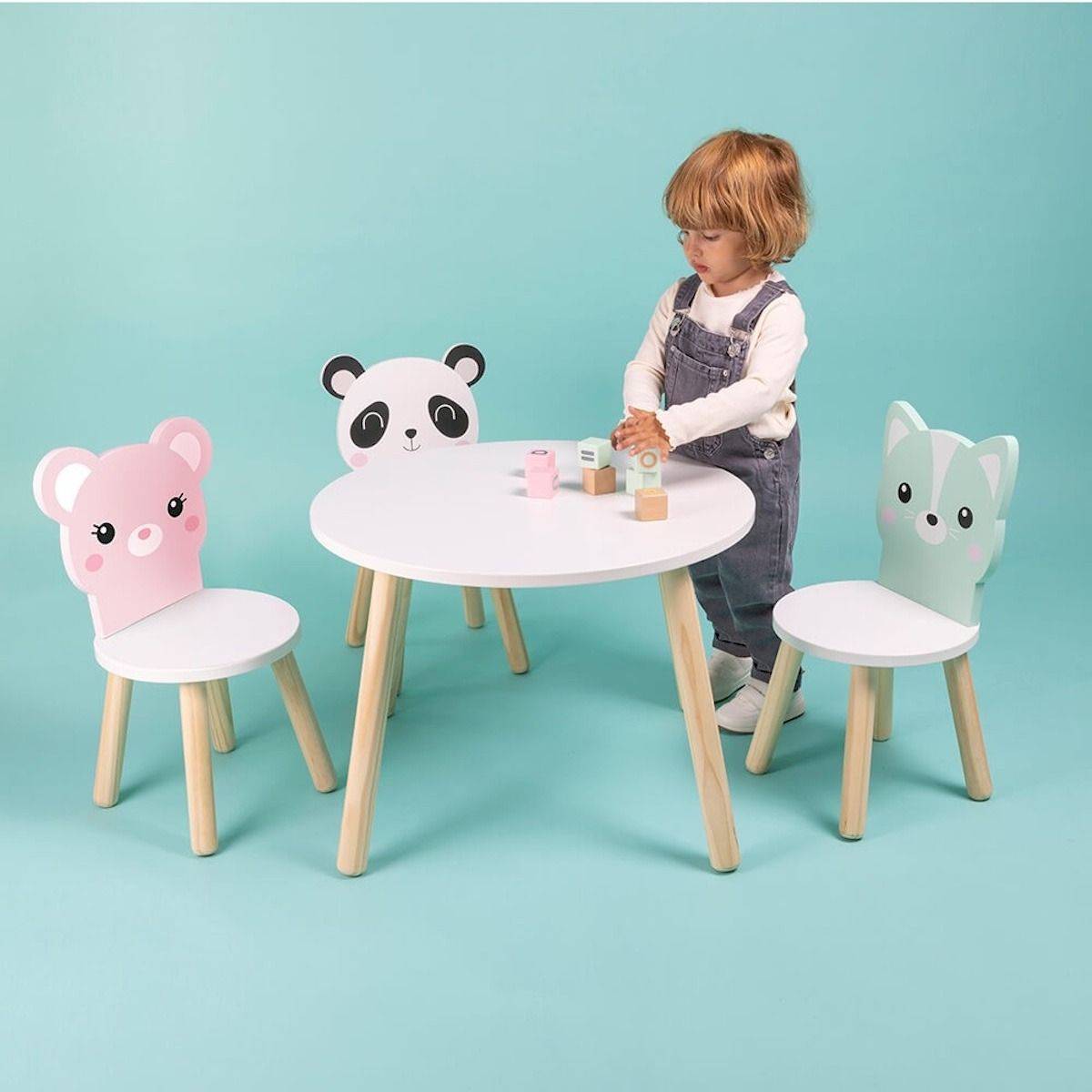 Table ronde en bois pour enfant 60cm